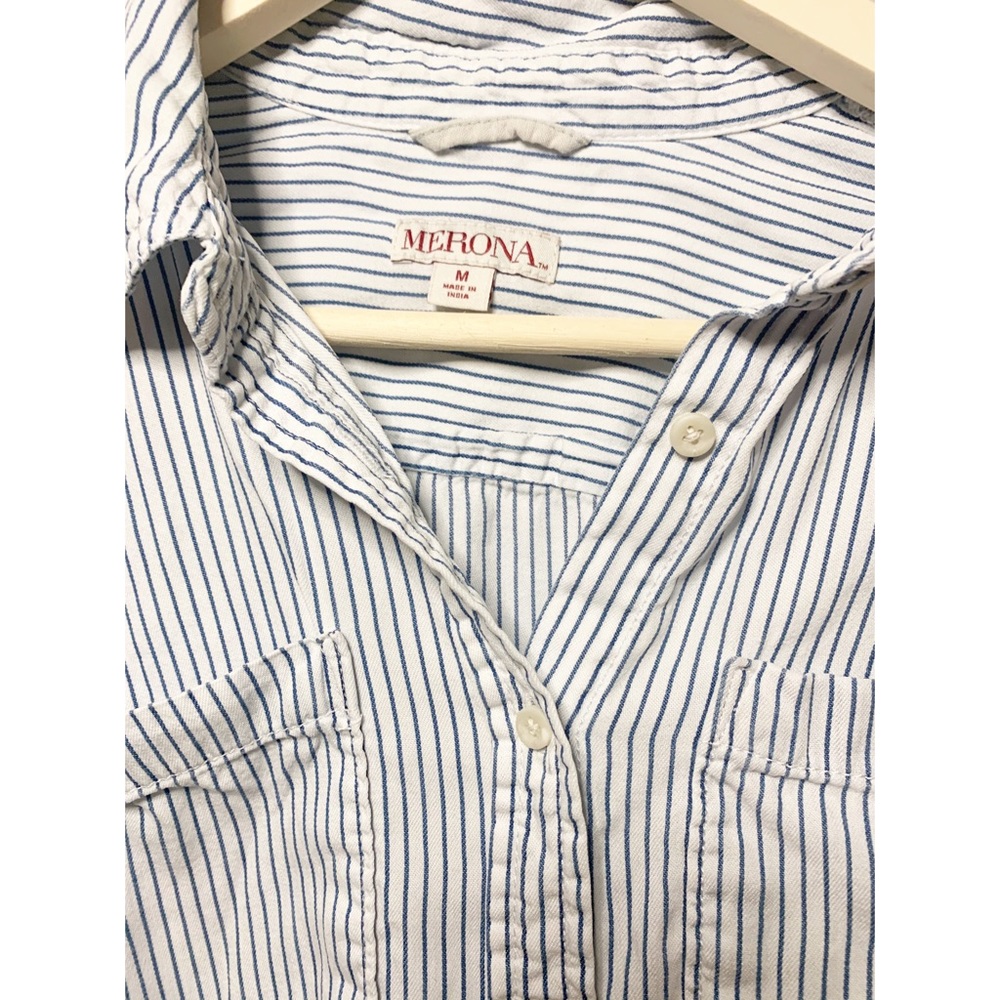 Merona Navy Blue/White Button Down